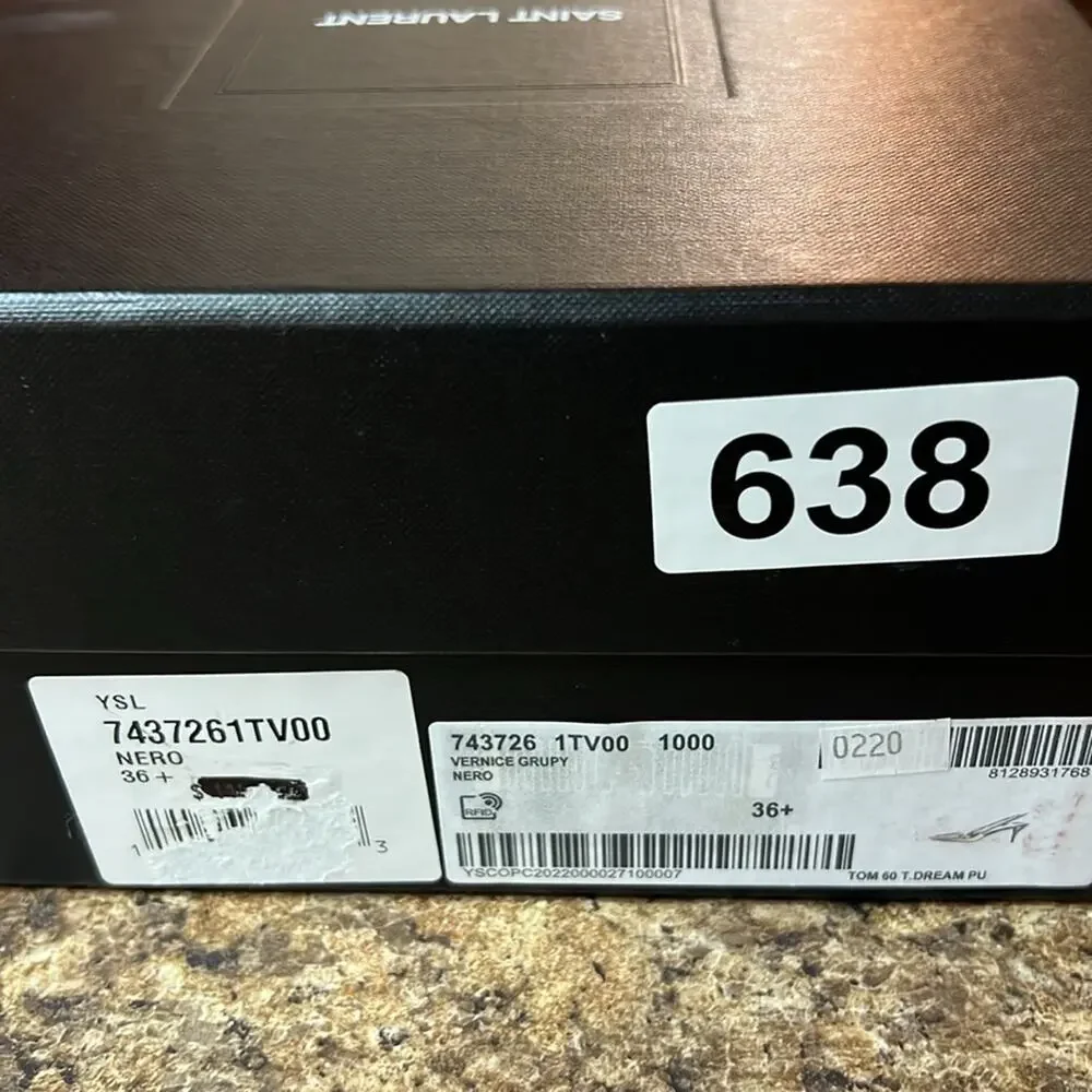 Saint Laurent Tom Slingback Pump 60 Black Patent Leather  NEW EU 36.5 US 6.5 - Picture 16 of 16